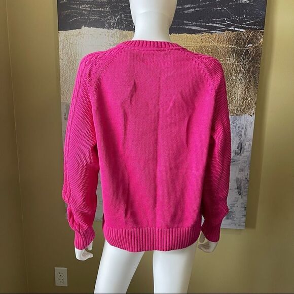 GAP Cable Knit Sweater in Sizzling Pink Fuschia - Picture 4 of 5